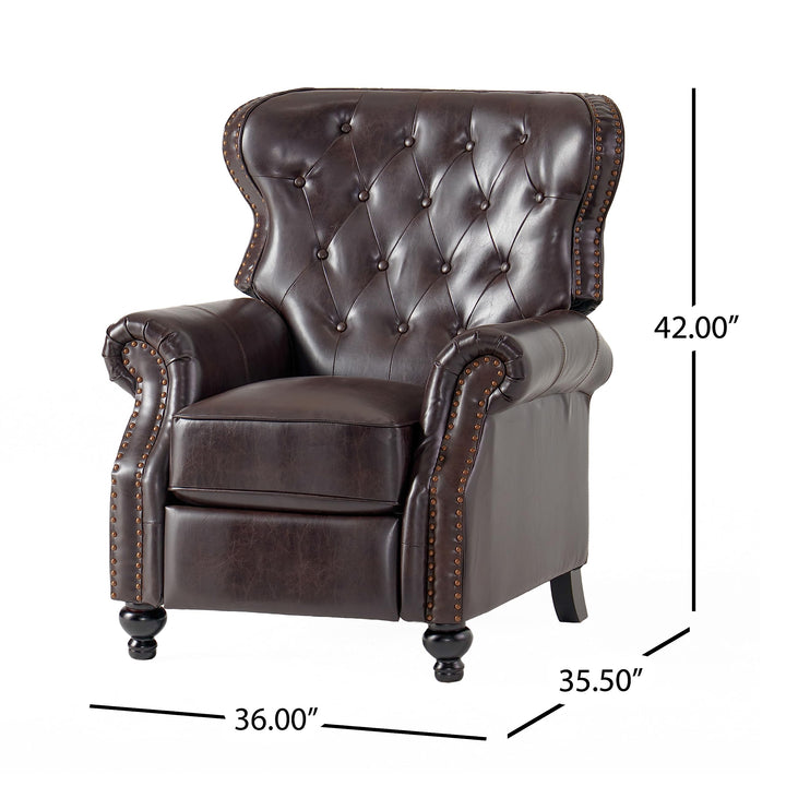 Christopher Knight Home Walder Reconstituted Bycast Leather Recliner Brown - Diamond Home USA