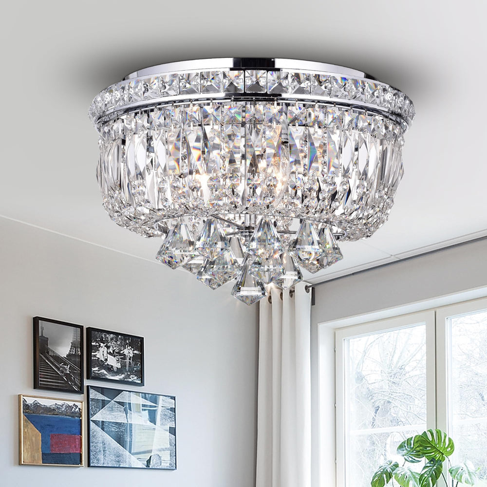 Warehouse of Tiffany RL887CH Chimory Chrome 4-inch Round Ceiling Lamp 7"W x - Diamond Home USA