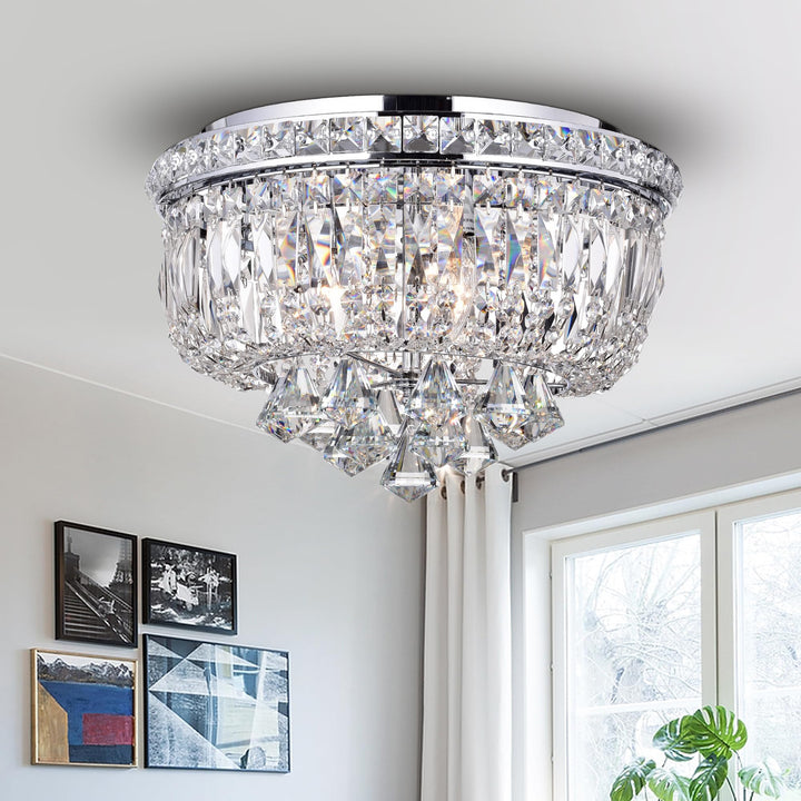 Warehouse of Tiffany RL887CH Chimory Chrome 4-inch Round Ceiling Lamp 7"W x - Diamond Home USA