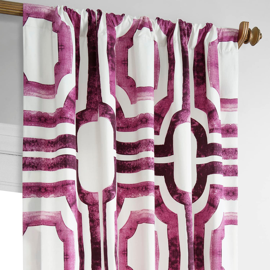1 Piece Mecca Printed Window Curtain 96 Inch Tile Moroccan Octagon