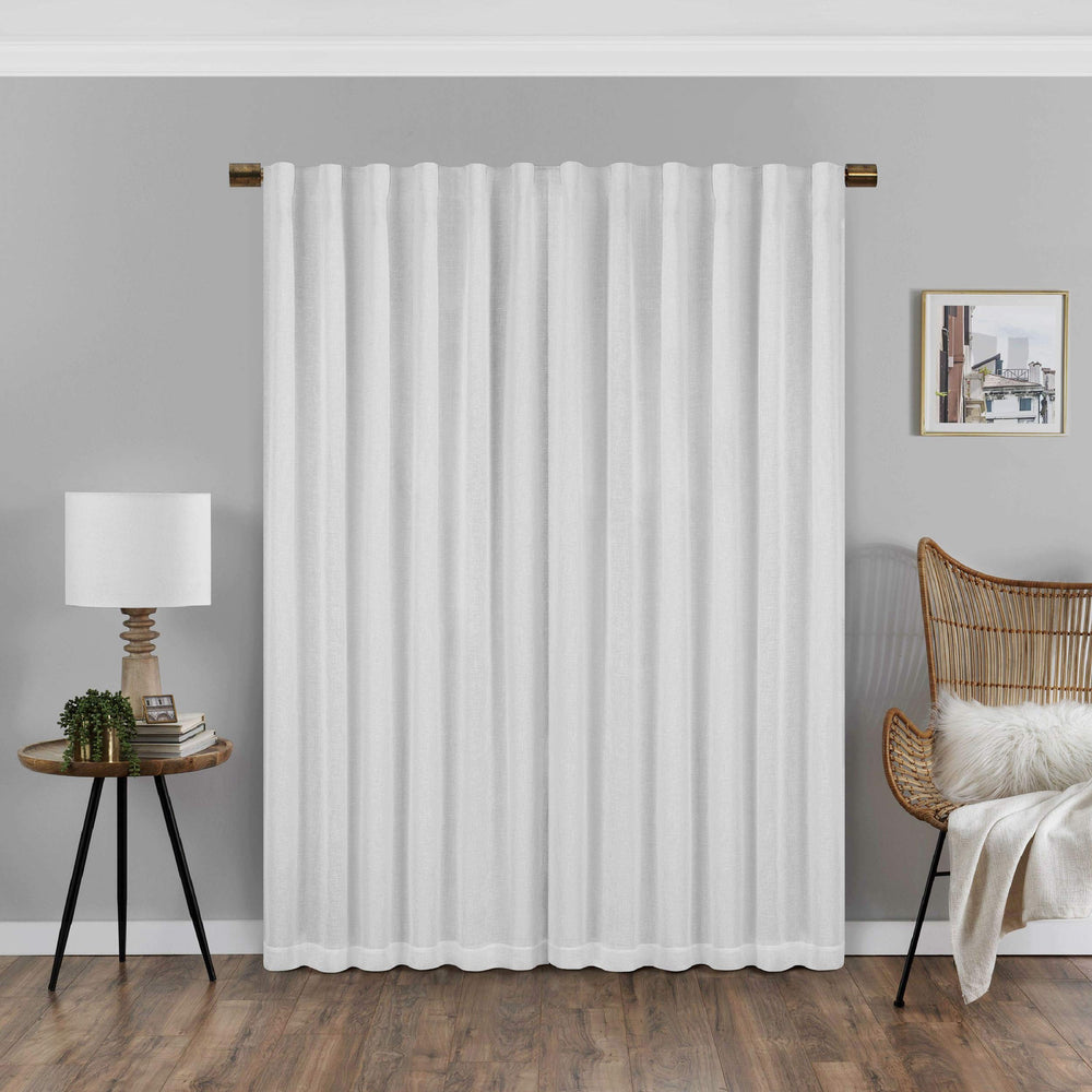 Eclipse Nora Solid Rod Pocket Curtains for Bedroom Single Panel 40 in x 84 in 108 Inches - White - Diamond Home USA