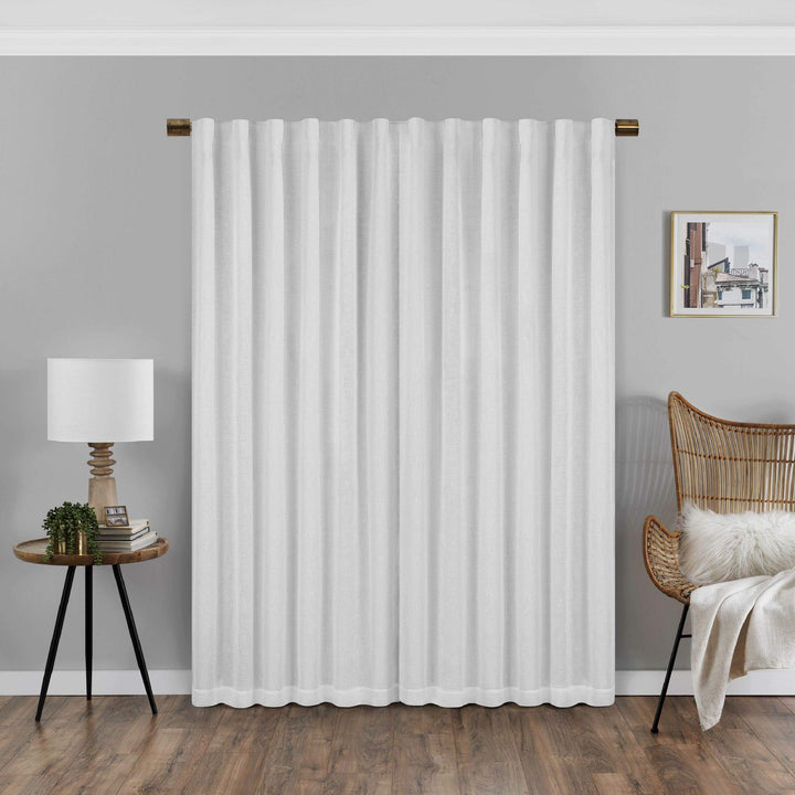 Eclipse Nora Solid Rod Pocket Curtains for Bedroom Single Panel 40 in x 84 in 108 Inches - White - Diamond Home USA
