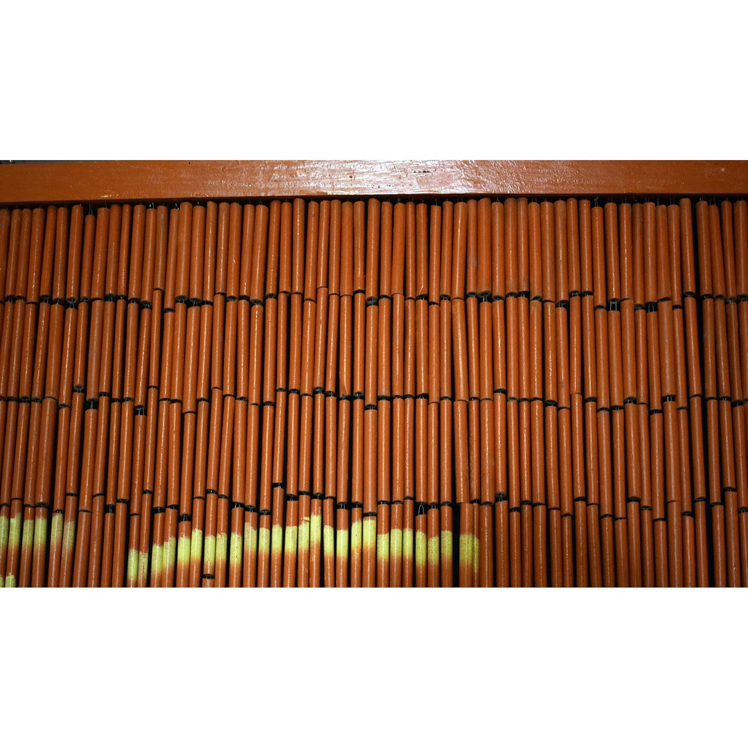 Handmade Diamond Palm Bamboo Beaded Curtain Multi Color Beads Wood Hand Painted - Diamond Home USA