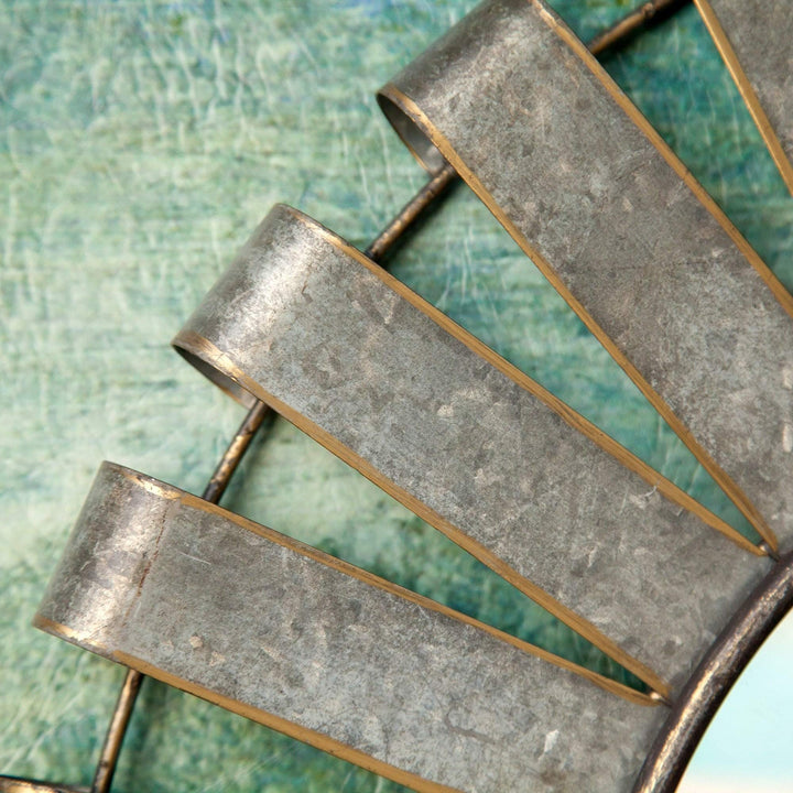 22.5in. Dia. Metal Windmill Wall Mirror Industrial Rustic Includes Hardware - Diamond Home USA