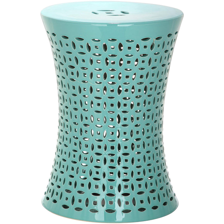 Aqua Garden Stool - 12.5" X 17.5" Green Transitional Ceramic - Diamond Home USA
