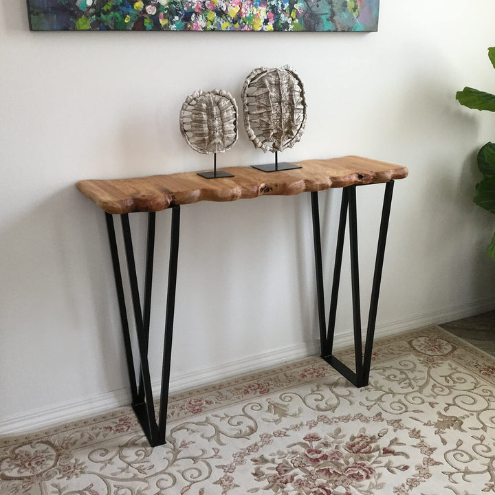 Cedar Wood Console Table 43.5''x13.8''x33.5''h Natural Cabin Lodge Specialty - Diamond Home USA