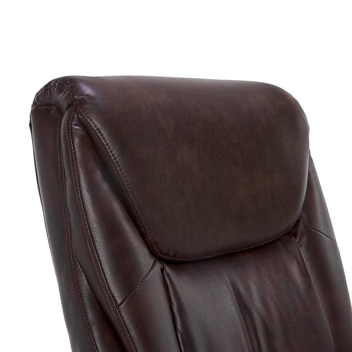 La-Z-Boy Edmonton Big and Tall Executive Office Chair with Comfort Core Cushions Chestnut - Diamond Home USA