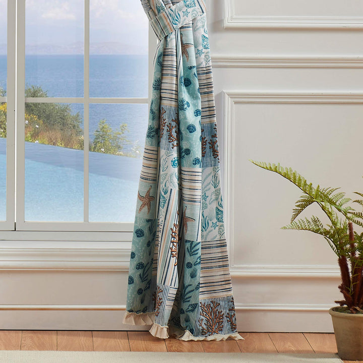 Greenland Home Key West Curtains 84"x84" Seafoam - Diamond Home USA