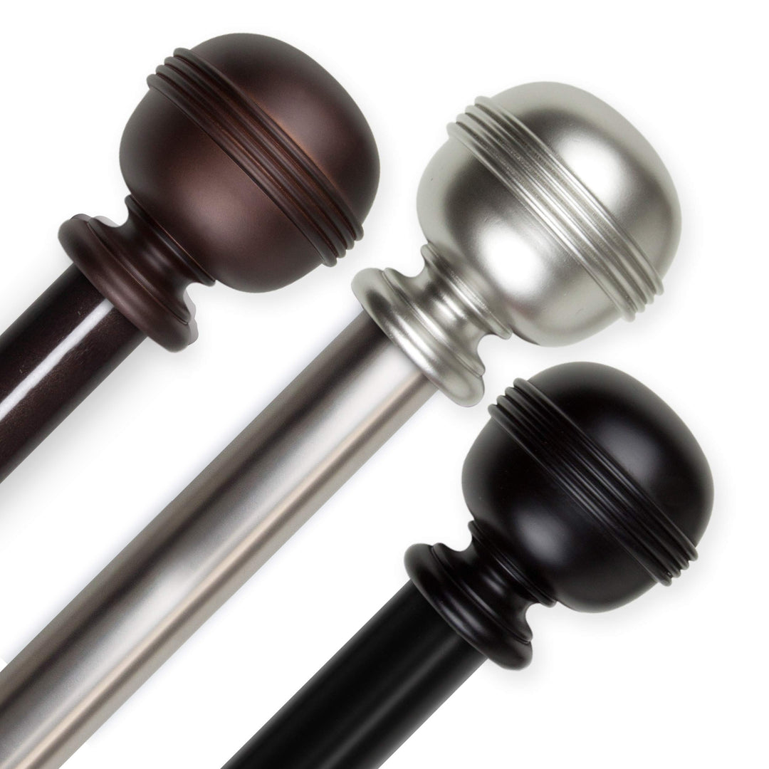 InStyleDesign Jupiter 1.5" Adjustable Curtain Rod 115 to 165 inches - Diamond Home USA