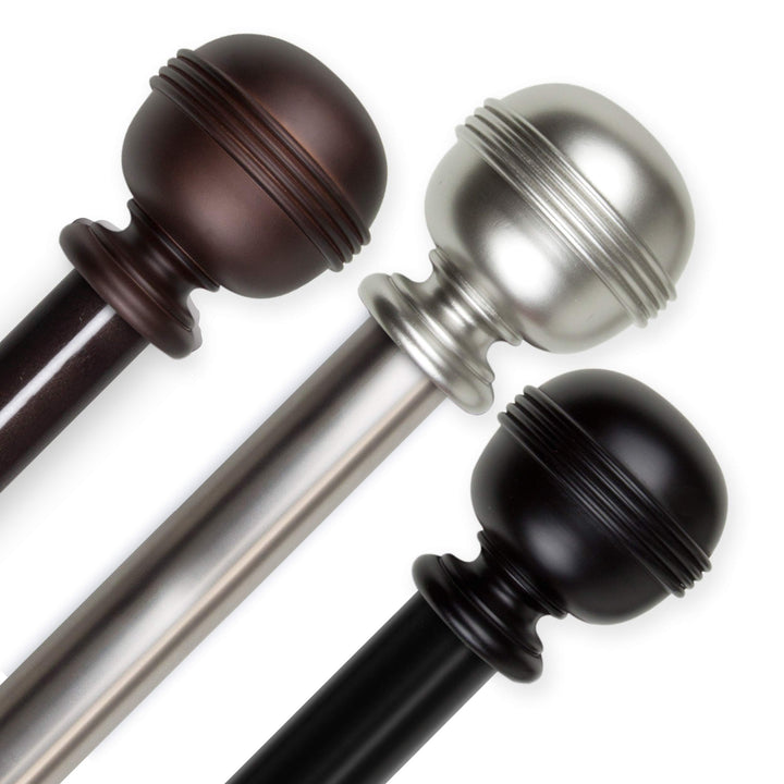 InStyleDesign Jupiter 1.5" Adjustable Curtain Rod 115 to 165 inches - Diamond Home USA