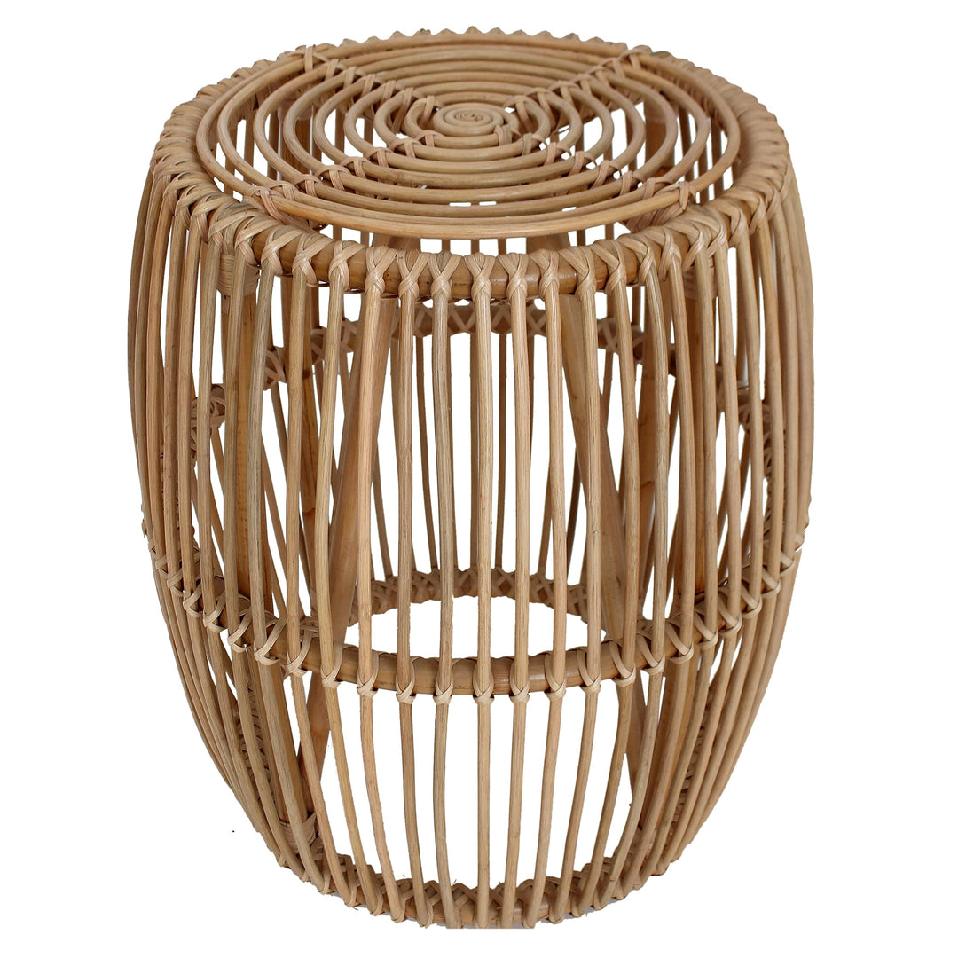 New Pacific Direct Keegan Round Rattan End Table Natural