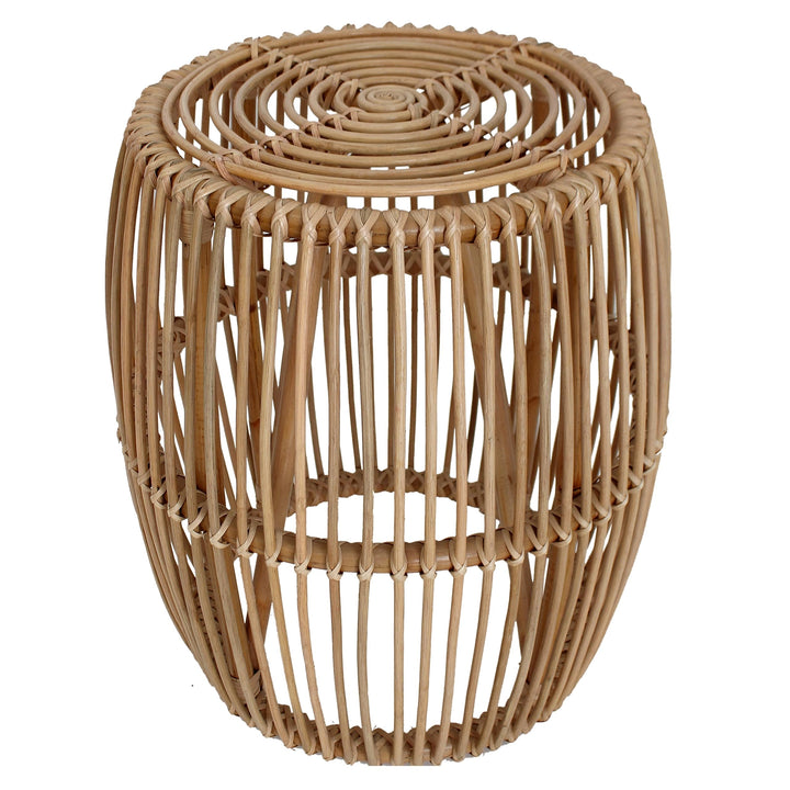 New Pacific Direct Keegan Round Rattan End Table Natural