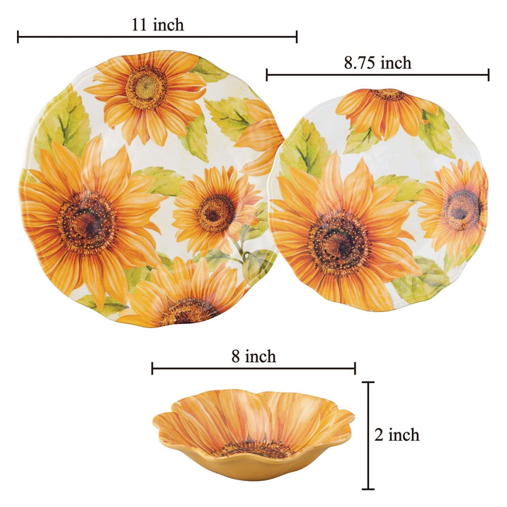 12-piece Dinnerware Set Includes Dinner Plates Salad Bowls Service For 4. - Diamond Home USA