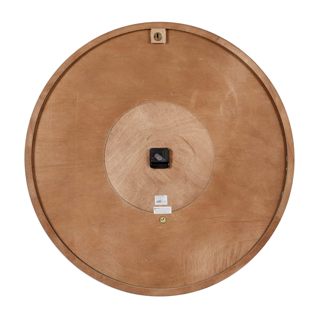 Grey Resin Farmhouse Wall Clock Traditional 30 X 2 Country Round Wood Finish - Diamond Home USA