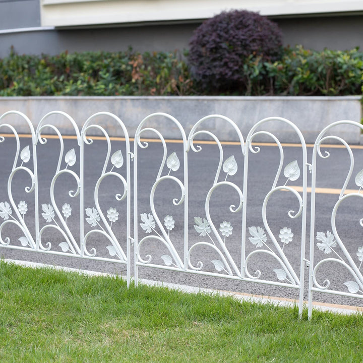 5X Folding Decorative Garden Fence ron Animal Barrier Flower Border 23.4x24.4 - Diamond Home USA