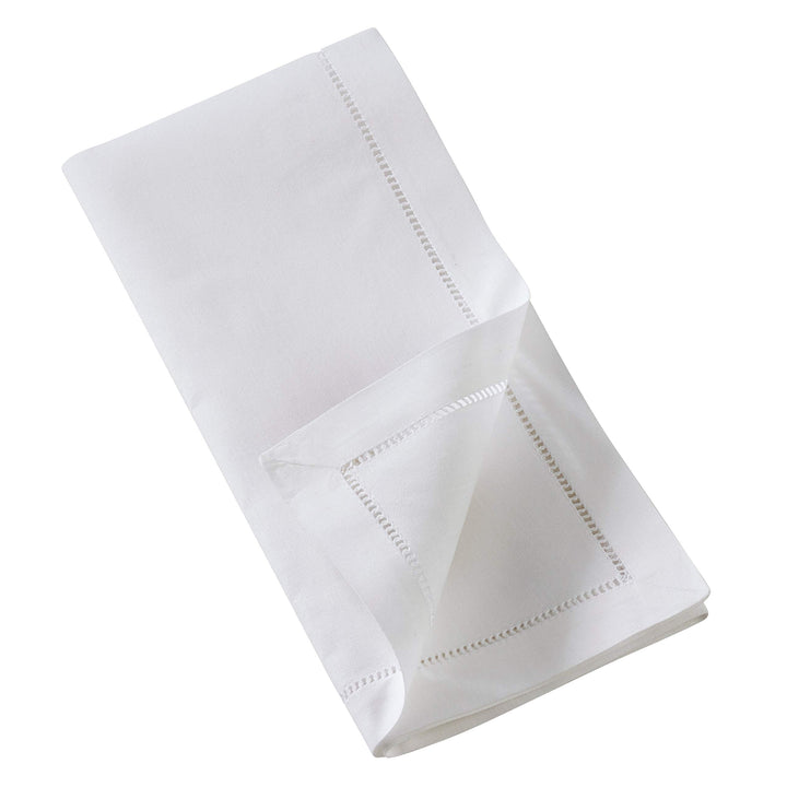 Cotton Table Napkins with Embroidered Turkey Design (Set of 6) White Solid - Diamond Home USA