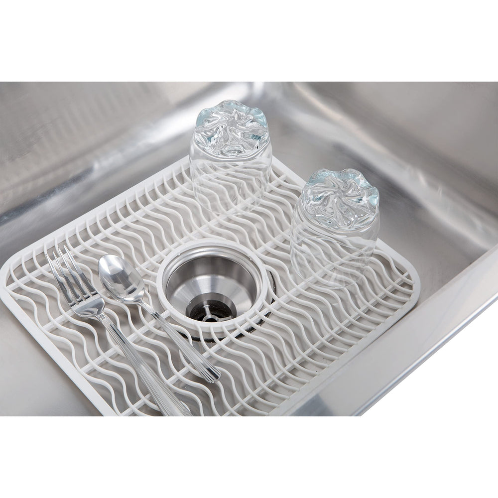 Kitchen Details Sink Mat in White 12"x 11"x 0.4" Textured - Diamond Home USA