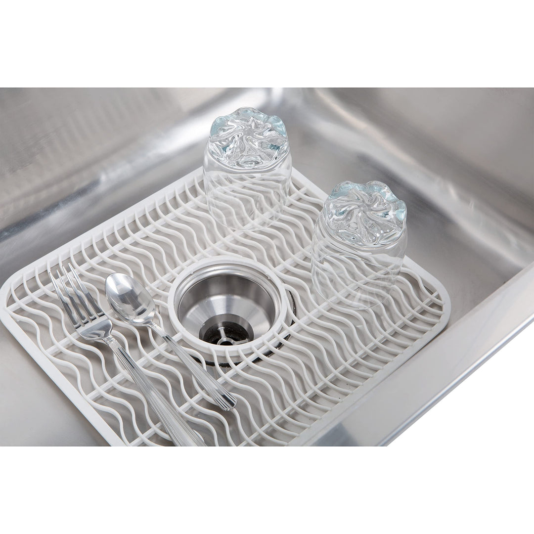 Kitchen Details Sink Mat in White 12"x 11"x 0.4" Textured - Diamond Home USA