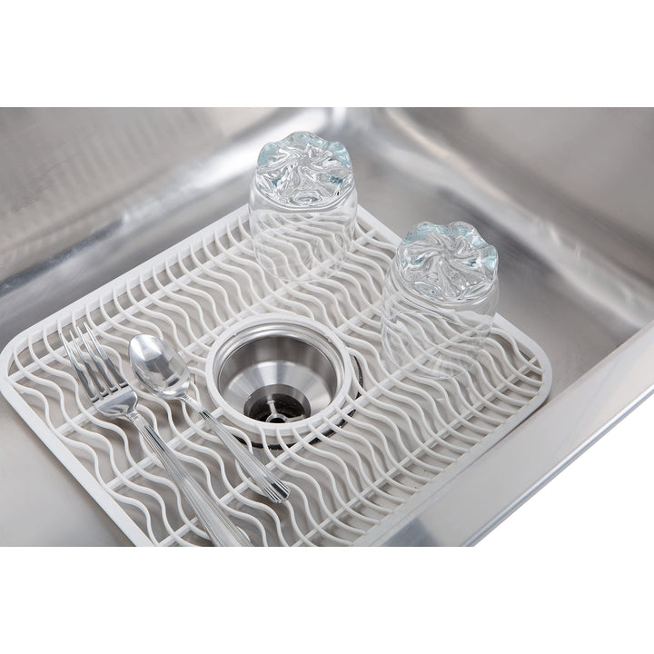 Kitchen Details Sink Mat in White 12"x 11"x 0.4" Textured - Diamond Home USA