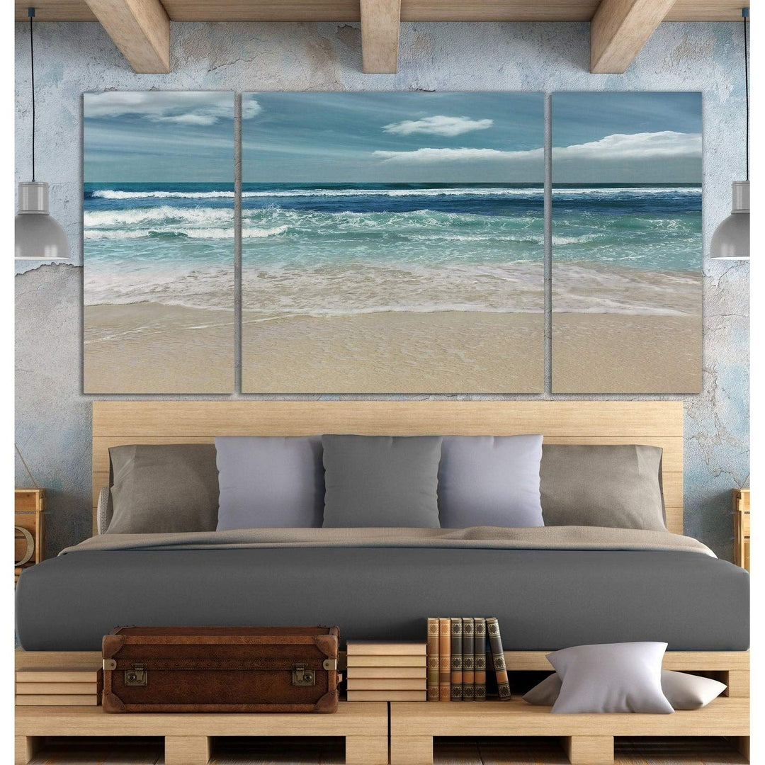 Wexford Home 'Symphony of The Sea' Premium 3-Piece Art Set 32x64 Extra Large - Diamond Home USA