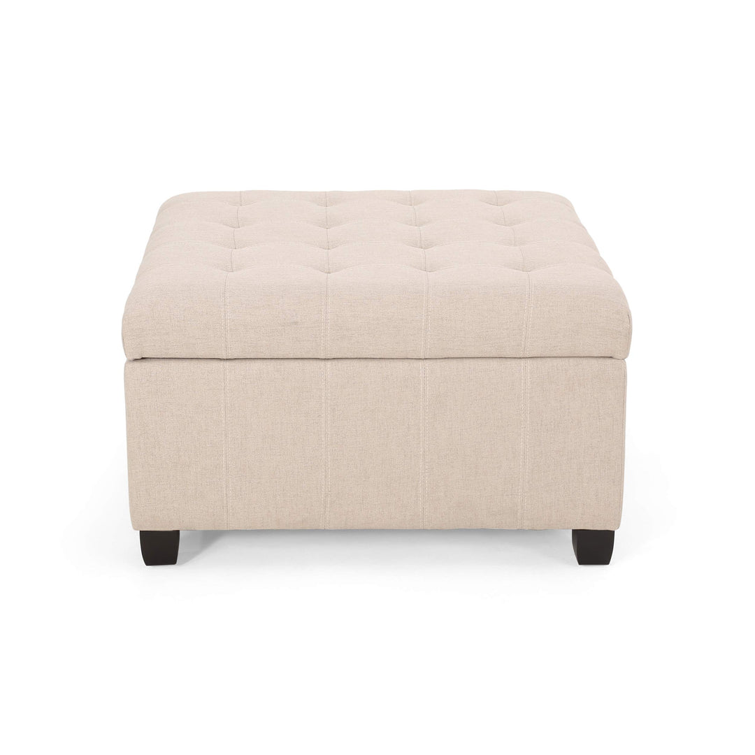 Christopher Knight Home Hedda Tufted Fabric Storage Ottoman Dark Gray+Dark
