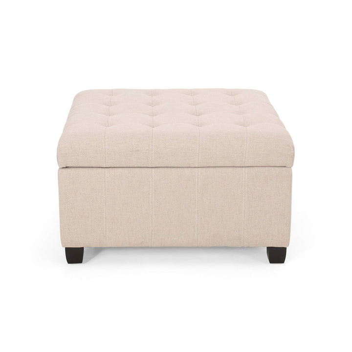 Christopher Knight Home Hedda Tufted Fabric Storage Ottoman Dark Gray+Dark