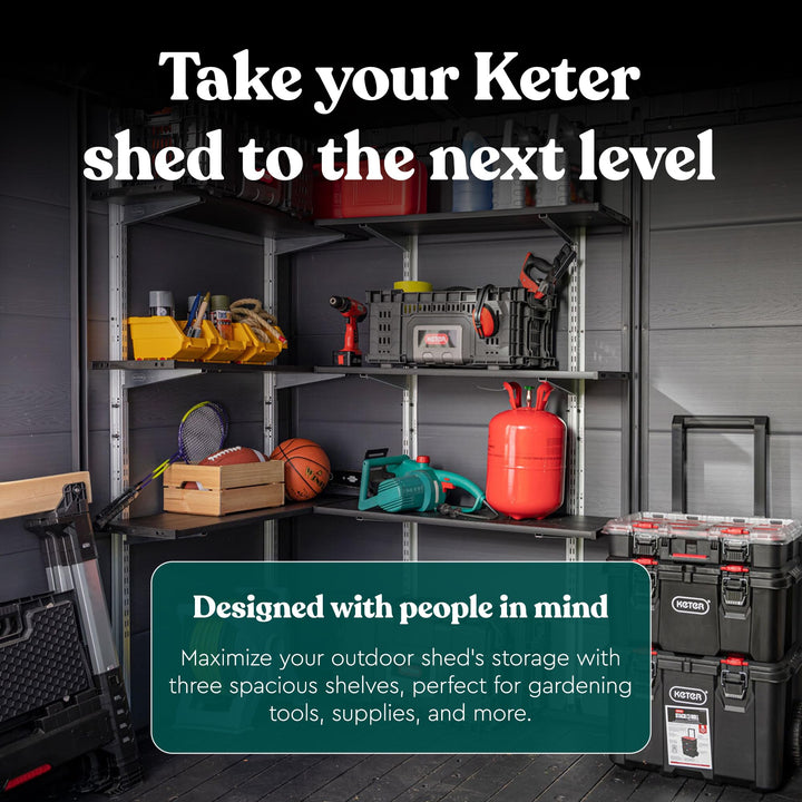 Keter 40 Inch Upright All Weather Easy Assembly Steel Reinforced Utility Storage