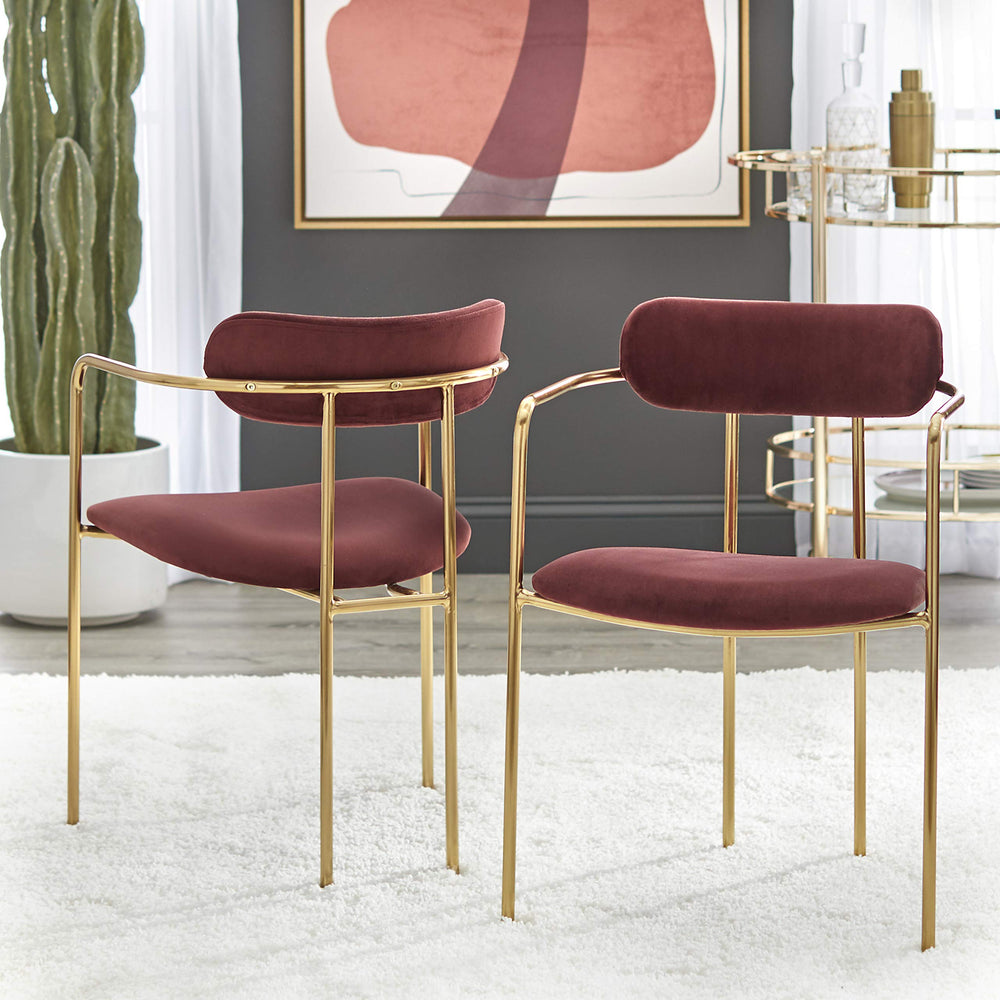 Target Marketing Systems Modern Retro Style Upholstered Dining Armchair with Fig - Diamond Home USA