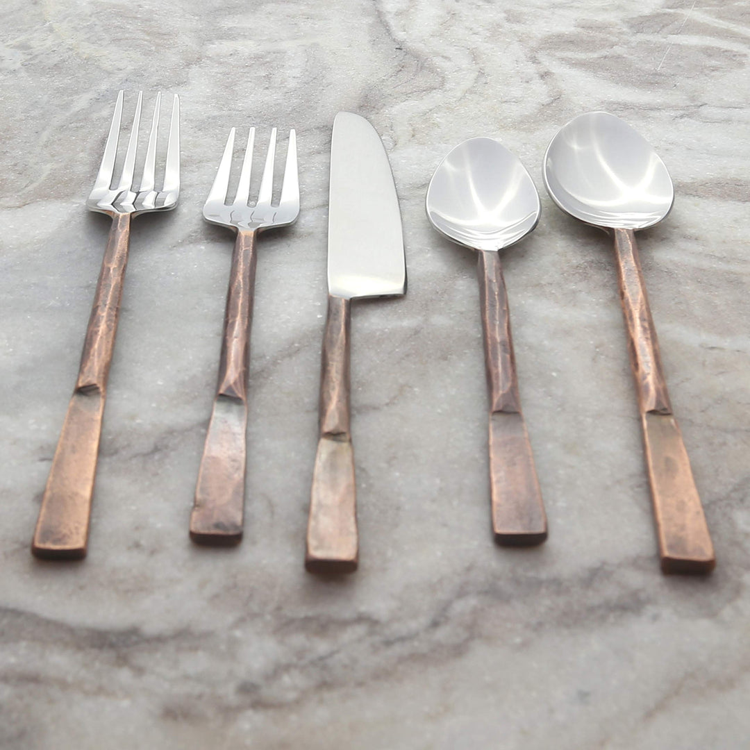 20-piece Copper Antique 4-person Flatware Set Modern Contemporary Stainless - Diamond Home USA