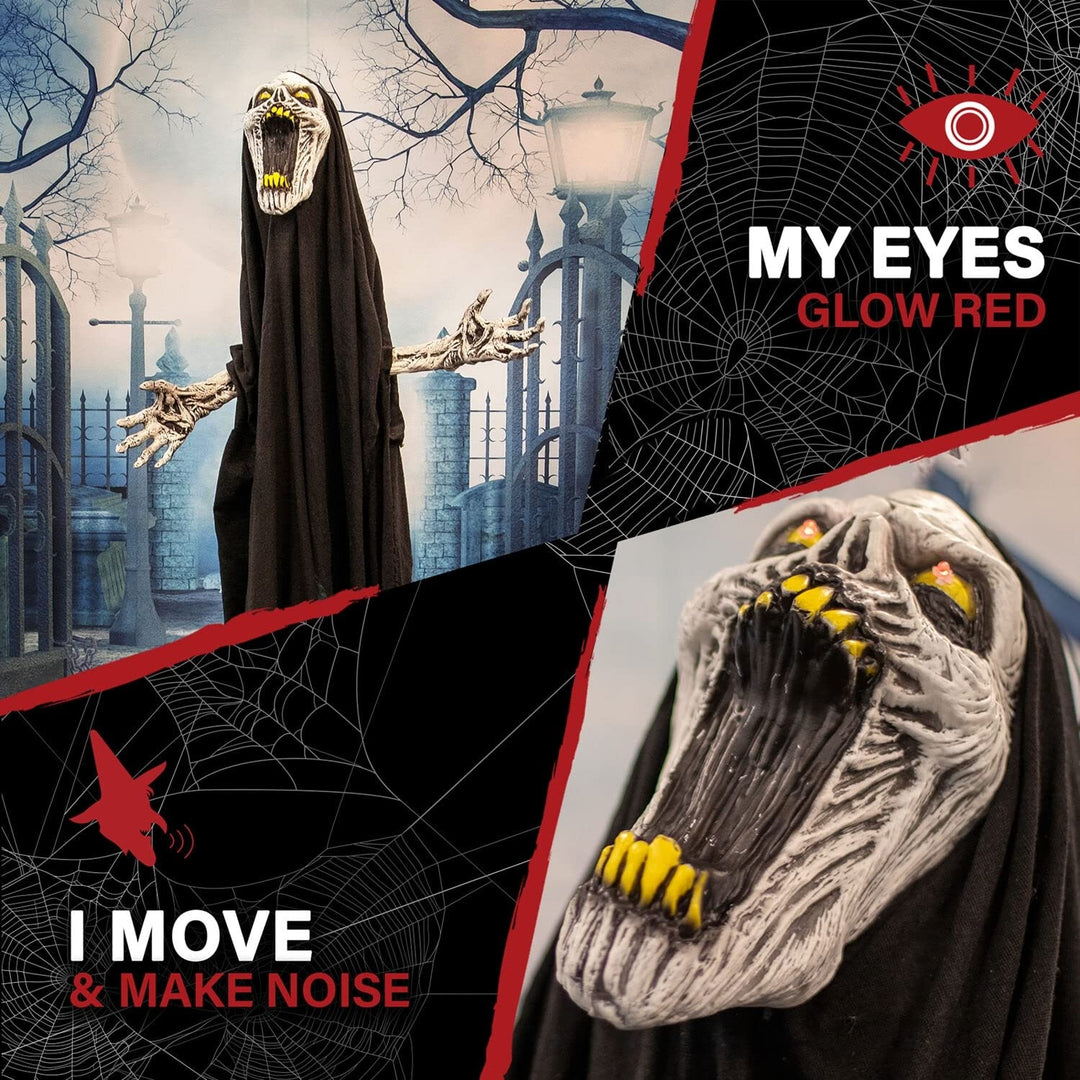 70-in. Squal The Animated Howling Reaper Indoor Or Covered Outdoor Halloween - Diamond Home USA