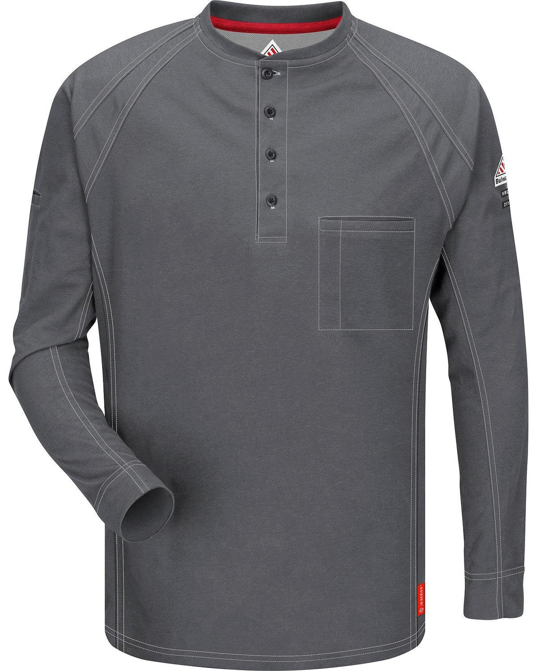 Bulwark Men's IQ Series Long Sleeve Comfort Knit Henley Charcoal 2X-Large/Tall