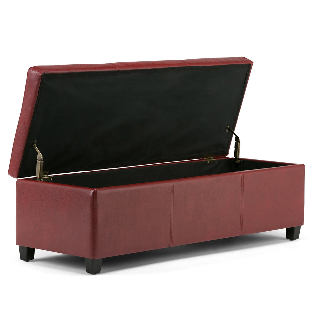 SIMPLIHOME Avalon 48 Inch Wide Contemporary ectangle Storage Ottoman Bench in