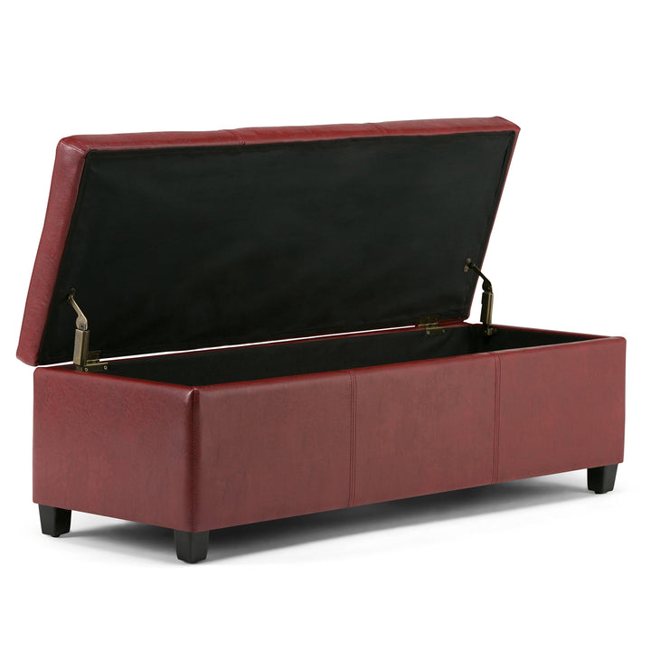 SIMPLIHOME Avalon 48 Inch Wide Contemporary ectangle Storage Ottoman Bench in