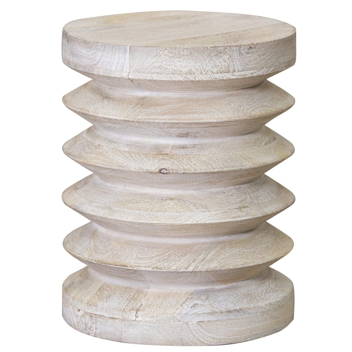 Accent Table Off/White Transitional Wood Lacquer Solid