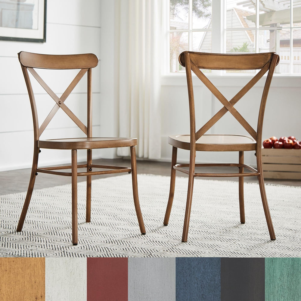 Inspire Q Pompey Metal Dining Chairs (Set of 2) by Classic Antique Dark Denim - Diamond Home USA