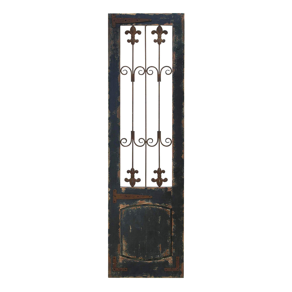 Wood Metal Wall Decor 57 Inches High 16 Wide Black Modern Contemporary - Diamond Home USA