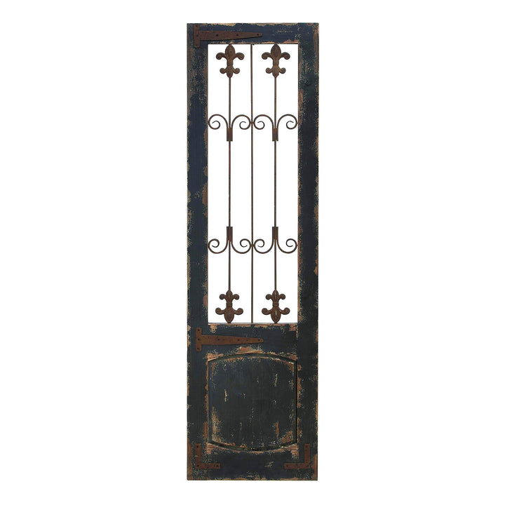 Wood Metal Wall Decor 57 Inches High 16 Wide Black Modern Contemporary - Diamond Home USA