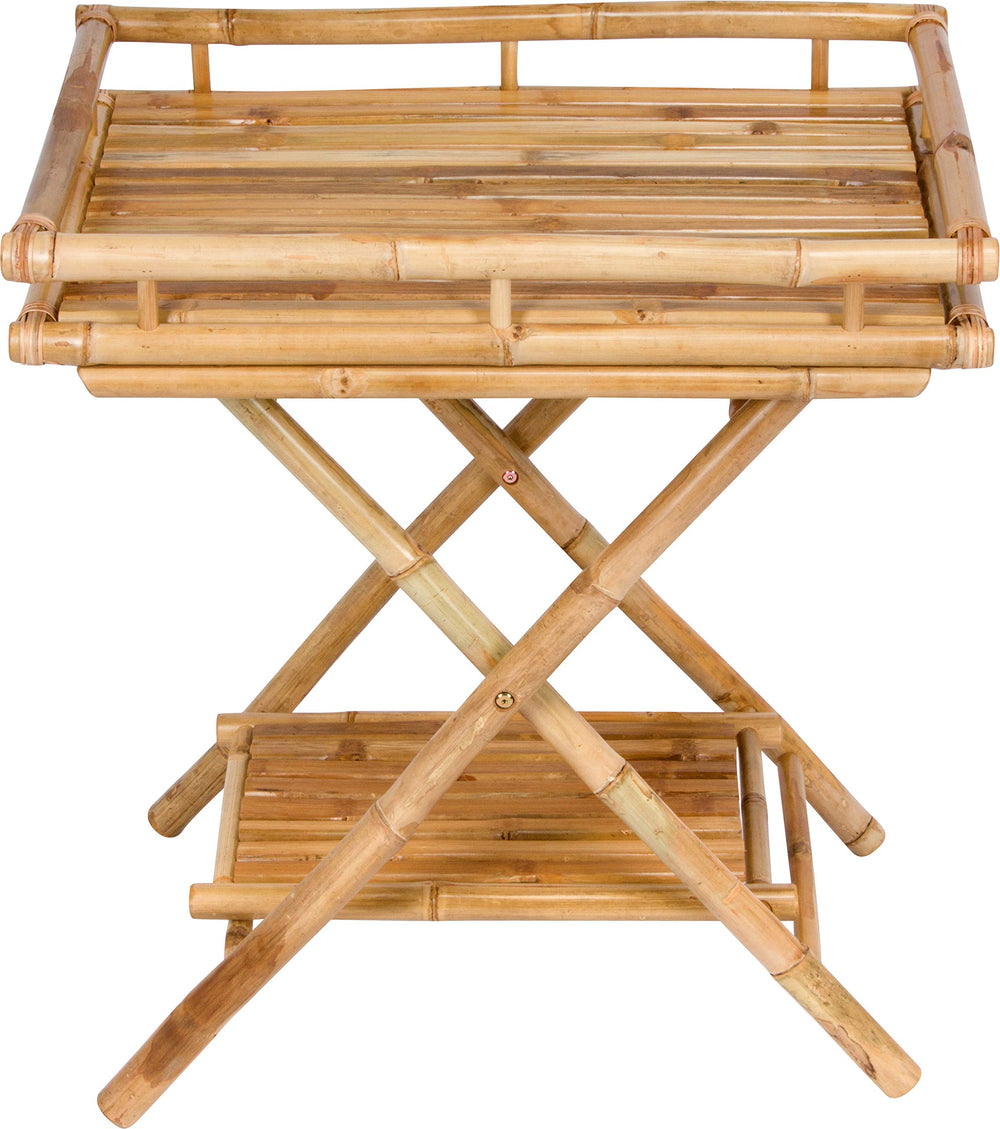 Statra Bamboo Butler Table With Removable Serving Tray Natural