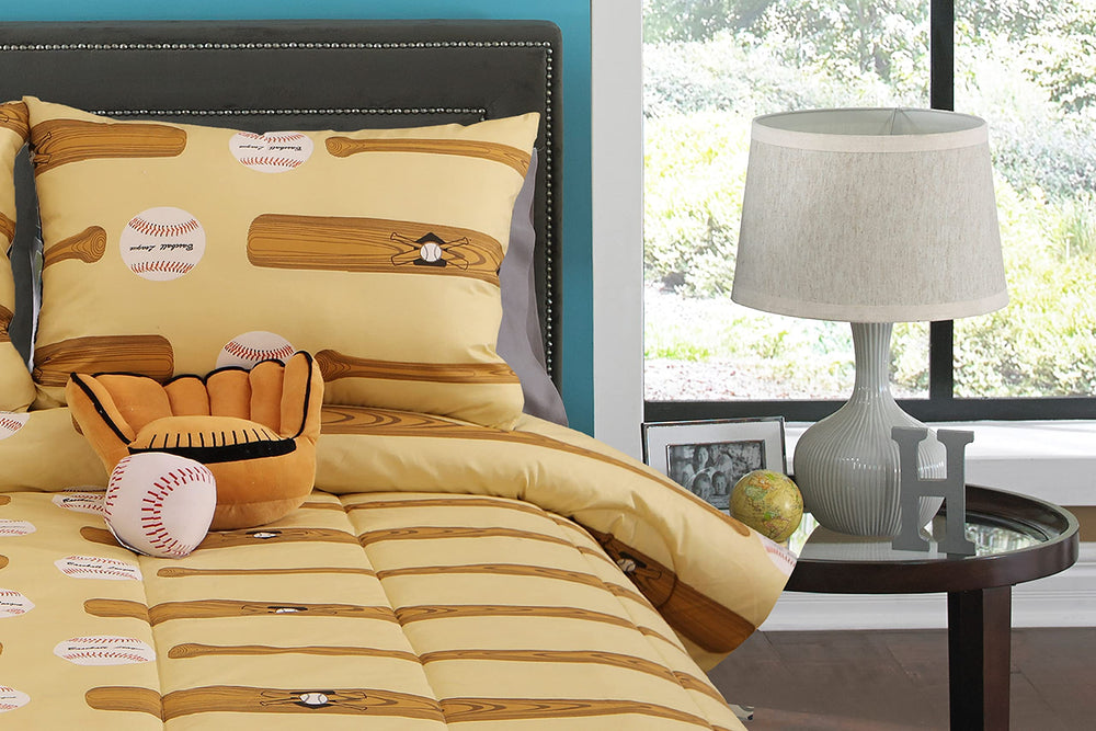 Riverbrook Home Juvenile Bedding Comforter Set Full Grand Slam - Brown/Ivory - Diamond Home USA