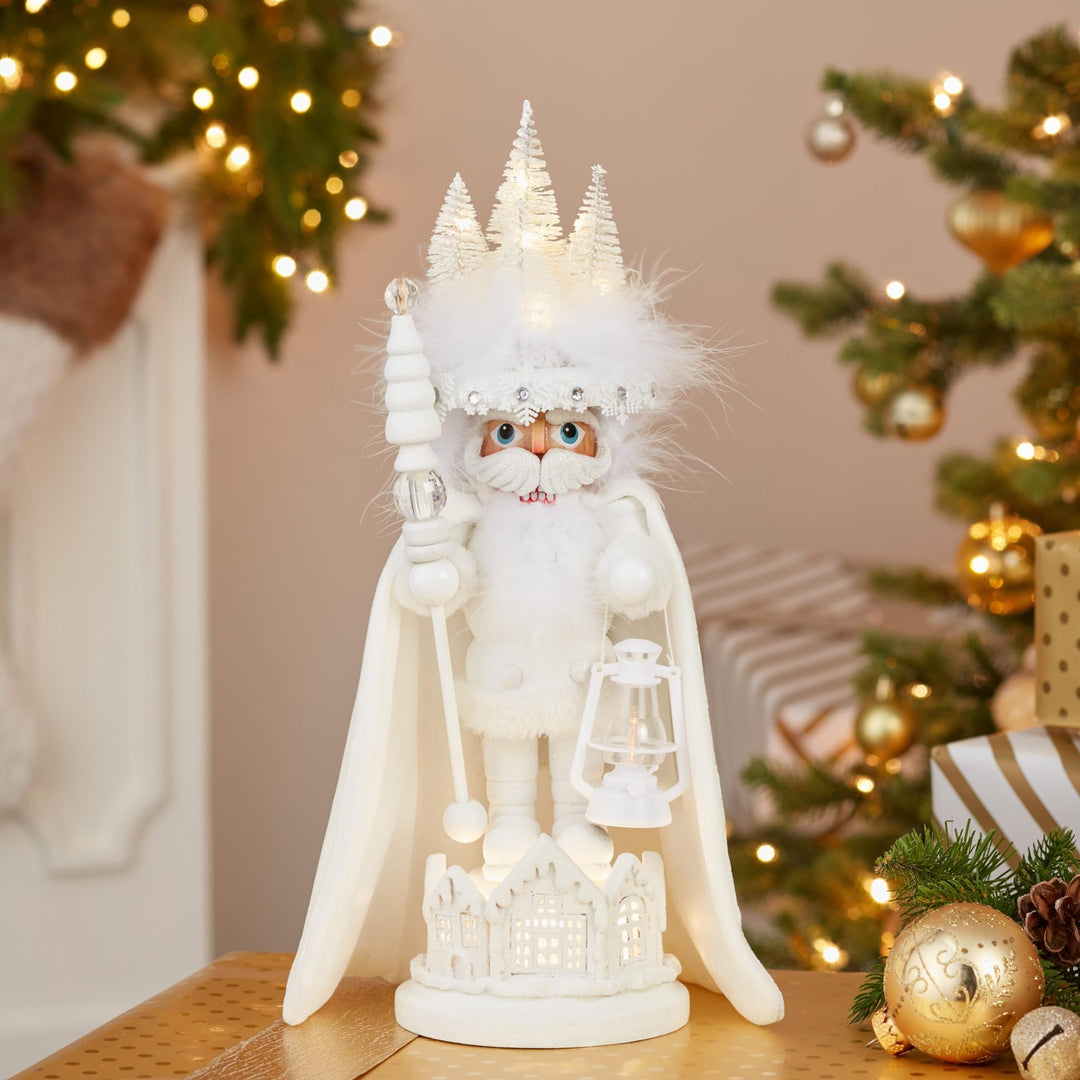 15-inch Hollywood White Winter Led Hat Nutcracker - Diamond Home USA
