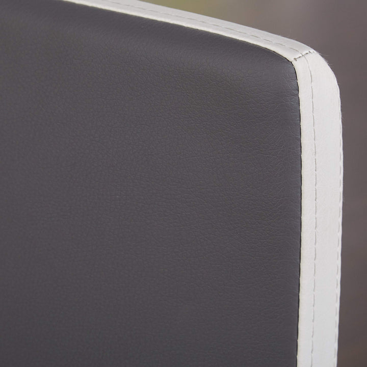 Dining Chairs (Set of 2) Grey White Modern Contemporary Leather Chrome Finish - Diamond Home USA