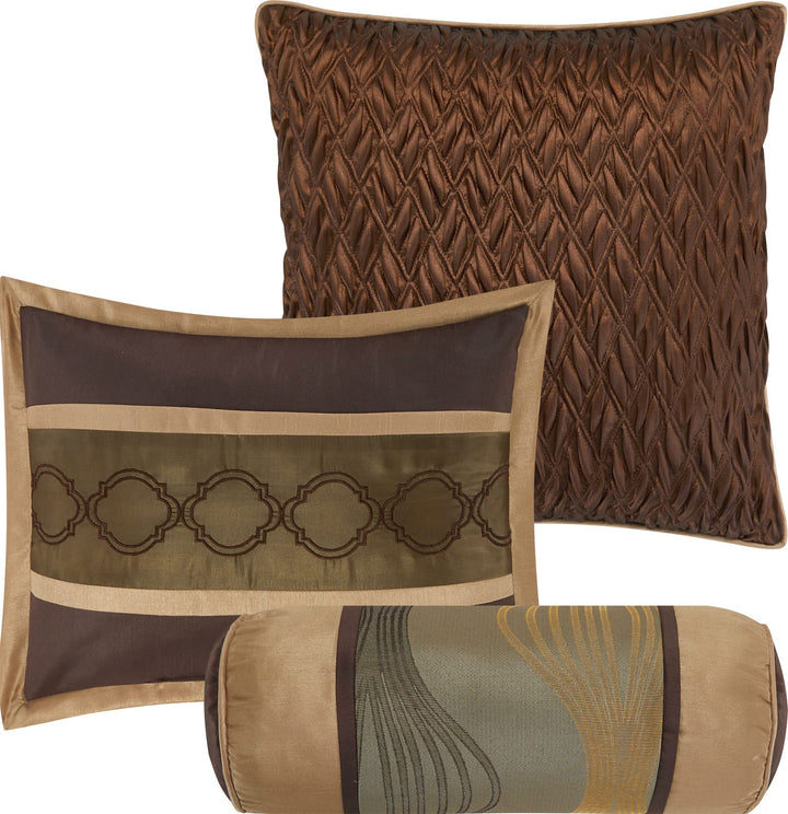 7 Piece n Color Geometric Comforter Cal California Set