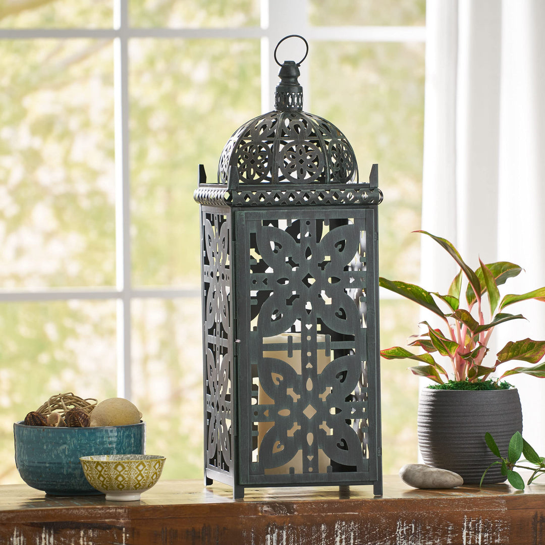 Christopher Knight Home Jenera Lantern Large Patina - Diamond Home USA
