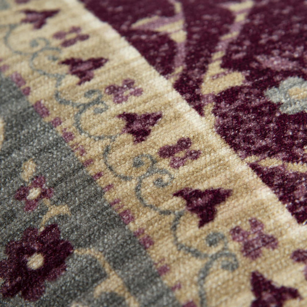 Purple Antique Cotton Pillow Cover Multi Color Textured Transitional Single - Diamond Home USA