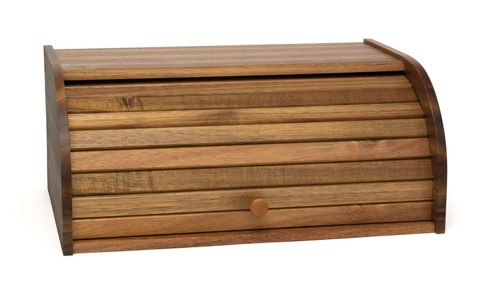 Lipper International Acacia Wood Rolltop Bread Box 16" x 10-3/4" x 7"