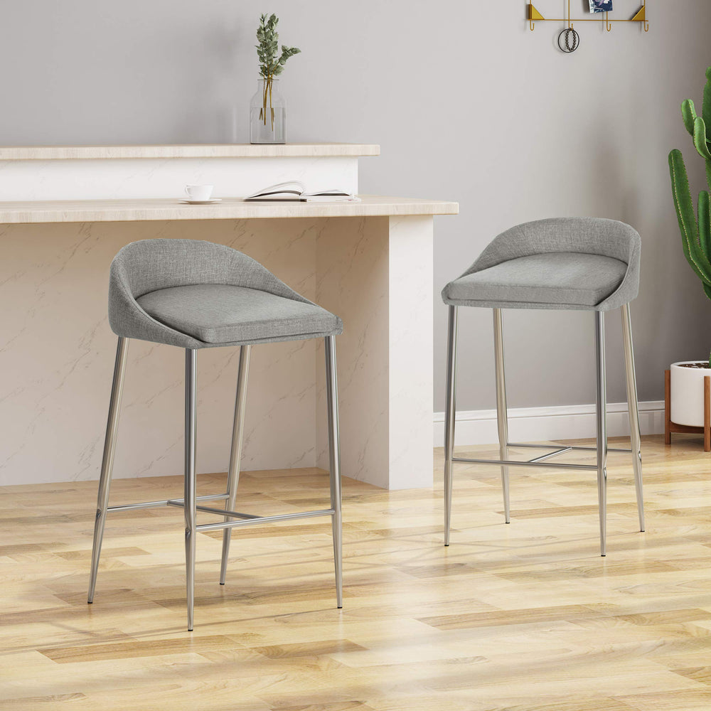 Christopher Knight Home Fanny Counter Stools Modern Upholstered Chrome Iron Legs - Diamond Home USA