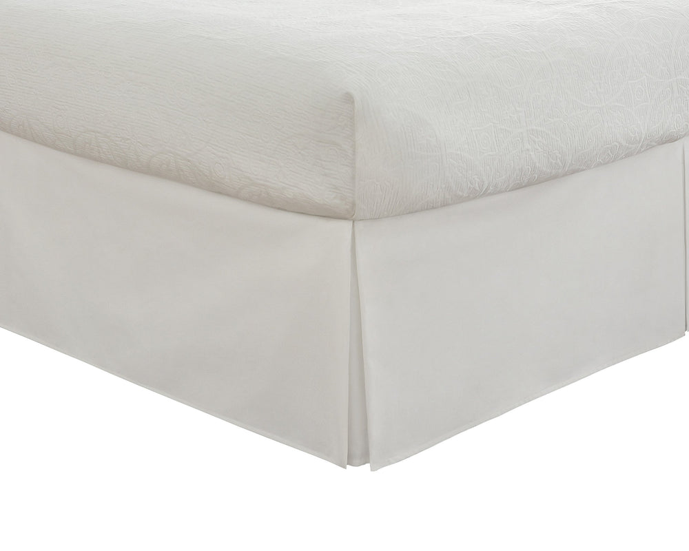 Fresh Ideas Bedding Tailored Bedskirt Classic 14” Drop Length Pleated Styling White - California King