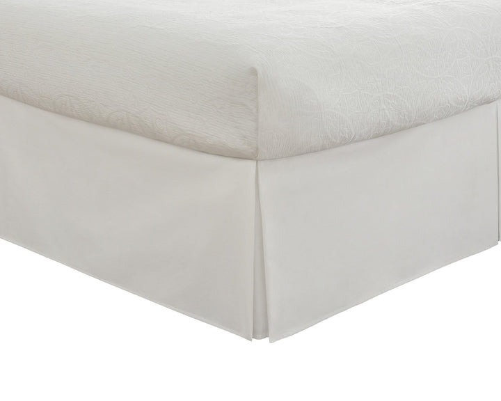 Fresh Ideas Bedding Tailored Bedskirt Classic 14” Drop Length Pleated Styling White - California King
