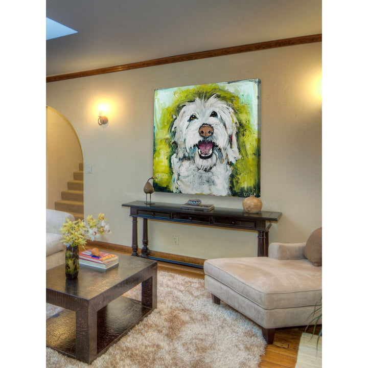 Marmont Hill 4x4 Smiley Dog by Tori Campisi Painting Print on Wrapped Canvas - Diamond Home USA