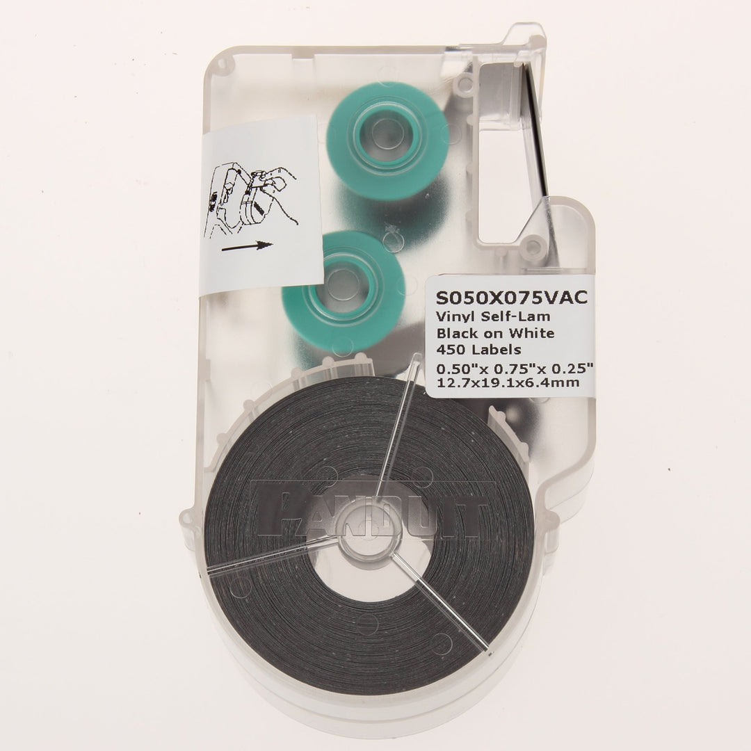Panduit S100X075VAC P1 Cassette Self-Laminated Label Vinyl White 1.00 by - Diamond Home USA